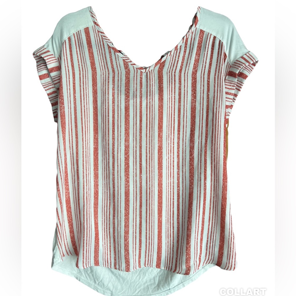 Women’s Fortune & Ivy Cheylee Tie Back Top, Pink and White, Medium